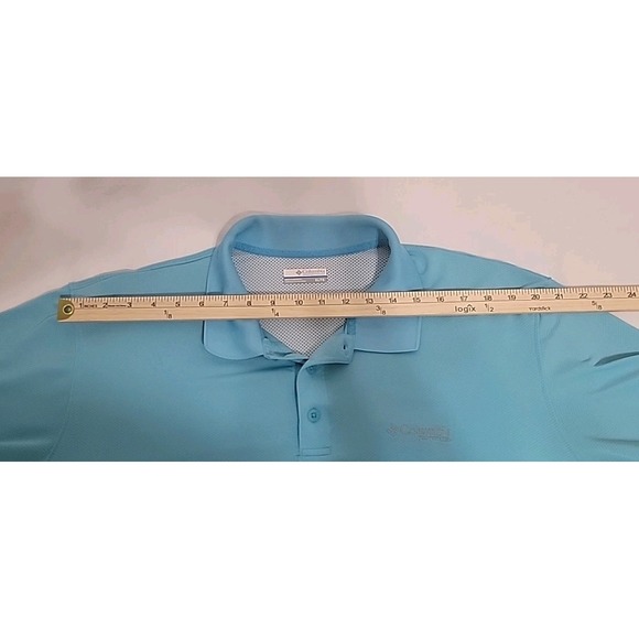 Mens Columbia PFG Omni-Shade Polo Shirt, XL, Sky Blue Color - Picture 10 of 13